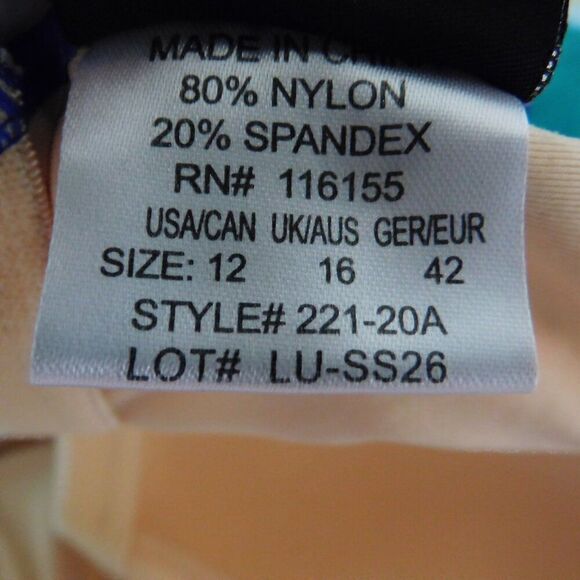 Shore Shapes Swimsuit Womens 12 Blue Floral Colorful Retro Dress - Picture 4 of 5